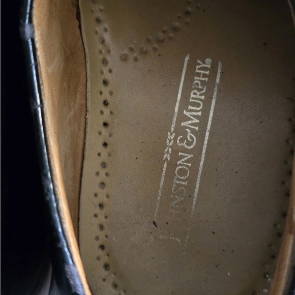 Johnston & Murphy Dress Shoes 8.5 Men Optima Black Leather Lace Up Excellent - Picture 10 of 14